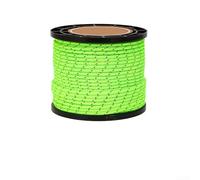 Corde réfléchissante en polyester PP pour une performance constante en camping, randonnée, construction et utilisation nocturne Vert fluo 50 m