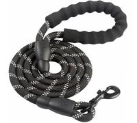 Corde réfléchissante pour Grand Chien, Laisse pour Grand Chien, Collier pour Grand Chien, Harnais renforcé, Rond, en Nylon, pour Chien de Taille Moyenne, Noir, 1,2 cm x 500 cm