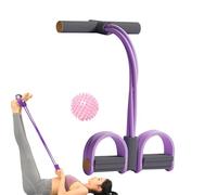 Corde Résistance Élastique Musculation, Bande De Résistance À 4 Tubes, Bande Tension Étirement Jambes avec Boule De Massage, Corde Tension Yoga À Traction Élastique, Équipement Exercice Assis