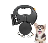 Corde rétractable pour 2 chiens, corde réfléchissante rétractable pour deux chiens, corde de marche pour animaux de compagnie pour chiens - Crochet ergonomique, réfléchissant et pratique qui élimine