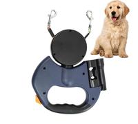 Corde Rétractable Pour 2 Chiens,Corde Rétractable Pour 2 Chiens - Corde de marche robuste pour animaux de compagnie,Corde réfléchissante à poignée antidérapante, démêlante, résistante à la mastication