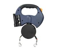 Corde rétractable Robuste pour Chien - 2 Animaux de Compagnie, poignée antidérapante réfléchissante, démêle automatiquement, Anti-Mastication, Double Laisse de Marche avec Cordon sans enchevêtrement,