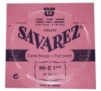 Corde Savarez Mi aigu 521R rouge - guitare classique - tirant fort