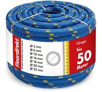 Corde structure tressée, résistance à la traction K2 Bleu-Jaune Diamètre: 6 mm Longueur: 10 m