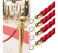 Corde torsadée avec crochet pour séparateur de file d'attente, cordons de suspension robustes et durables pour événements en plein air, travaux manuels et décoration d'intérieur, 3 m de long