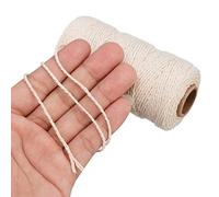 Corde torsadée en coton naturel pour macramé et loisirs créatifs - 5 couleurs - 2 mm - 91,4 m - Blanc cassé