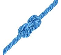 Corde torsadée en polypropylène Bleu 10 mm 500 m résistance aux intempéries Flottante Faible Absorption Usage Fixation Traction arrimage remorquage