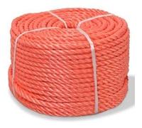 vidaXL Corde Torsadée Polypropylène 16 mm 100 m Orange Jardin Cordage Cordon