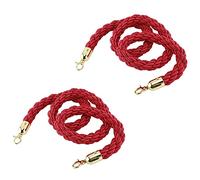 Corde torsadée tressée 2 pièces for les remises de diplômes concerts, cordes tapis contrôle des foules for support poteau VIP, corde chanvre barrière sécurité/(Red,2M/6.5Ft)
