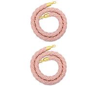 Corde torsadée tressée 2 pièces for les remises de diplômes concerts, cordes tapis contrôle des foules for support poteau VIP, corde chanvre barrière sécurité/(Pink,2M/6.5Ft)