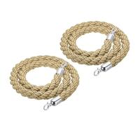 Corde Torsadées Paquet de 2 Cordes de Poteau Torsadées de Corde de Barrière de 1,5 M/5 Pieds Avec Mousquetons pour Stands Diviseur de File D'attente Contrôle des Foul(Size:Crochet argenté,Color:Or)