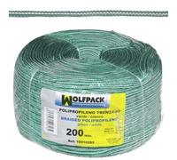 Corde tressée en polypropylène blanc/vert (bobine 200