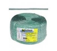 Corde tressée en polypropylène blanc/vert (bobine 200 m)