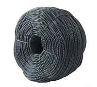 Corde tressée noire de 8 mm x 20 m, cordon en polyéthylène haute densité pour voile, bateau, escalade, camping, ligne marine résistante aux UV pour serre, utilisation industrielle
