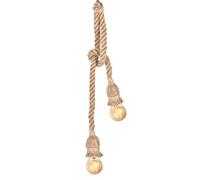 Corde Vintage Rétro Corde Chanvre Suspension Lampe E27 Base Lampe Cordon Rétro Style Loft Lustre (Sans Ampoule) Décor pour DIY Maison Chambre Restaurant Café Bar Style (Double Heads)