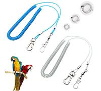Corde Volante pour Perroquet,Harnais pour Perroquet,Harnais pour Oiseaux Perruche de 5M,Corde D'entraînement Anti-Morsure(2 Pièces)