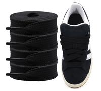 Cordeaux Épais pour Adidas Campus 00s, Pack de 2 Paires Lacs Plat Large de 15mm, Lacs de Remplacement pour Sneakers - Noir