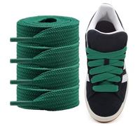 Cordeaux Épais pour Adidas Campus 00s, Pack de 2 Paires Lacs Plat Large de 15mm, Lacs de Remplacement pour Sneakers - Vert