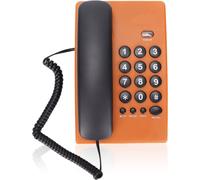 Corded Phone,Fixed Phone,Fixed Phone,No Battery,Single Color,Desktop Fixed Phones for Home (Orange)