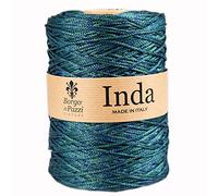 Cordelette 2 mm pour sacs au crochet (Bleu vert 17), Ficelle polypropylene 100%, Fil crochet et à tricoter, Made in Italy, BORGO DE' PAZZI FIRENZE