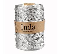 Cordelette 2 mm pour sacs au crochet (Gris perle 1), Ficelle polypropylene 100%, Fil crochet et à tricoter, Made in Italy, BORGO DE' PAZZI FIRENZE