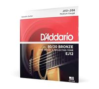 D'Addario - Cordes pour guitare acoustique EJ12 Bronze 80/20 Moyen 13-56