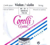 Cordes Corelli Violon Crystal Ré Nylon/Argent filé; Medium
