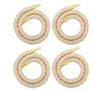Cordes de barrière, Cordes torsadées à chandelier blanc crème clair, Kit de cordes de chanvre for contrôle des foules, ligne de barrière tressée VIP 4 pièces