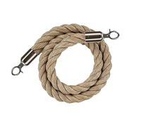 Cordes de barrière de file d'attente pour le contrôle des foules, corde de poteau de file d'attente pour poteaux, barrière de sécurité en corde de chanvre avec boutons-pression polis-Silver||2.5m