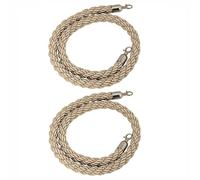 Cordes de barrière for le contrôle des foules, ligne de file d'attente de barrières en corde de chanvre for poteaux, sécurité avec boutons-pression polis(Champagne 2,2.5m/8.2ft/98.4in)