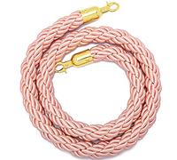 Cordes de barrière roses pour le contrôle des foules, barrières de corde de chanvre, corde de ligne de file d'attente pour poteaux de file d'attente, barrière de sécurité en corde avec boutons-pressio