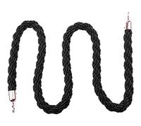 cordes de clôture, cordes de barrière pour queues avec crochet argenté, corde de renfort, corde de contrôle de foule, corde de chanvre tressée pour séparateur de queue, barrière de corde (noir, 4.