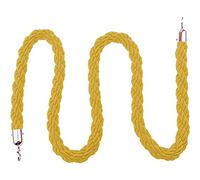 Cordes de clôture, cordes de barrière pour queues avec crochet argenté, corde de renfort, corde de contrôle de foule, corde de chanvre tressée pour séparateur de queue, barrière de corde (jaune, 9)