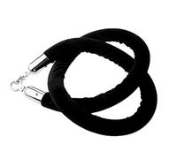 Cordes de contrôle des foules, Corde de support en velours avec crochets argentés, noire, 2 à 6 pieds, paquet de 1 à 8 pièces(1 Piece,3.3ft/100cm)
