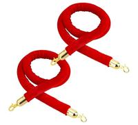 Cordes de contrôle des foules, Lot de 2 barrières de contrôle des foules en velours rouge avec mousquetons dorés 150 cm 4,9 pi