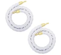 Cordes de contrôle des foules, Lot de 2 barrières de sécurité en corde avec crochets multicolores, tailles multiples (2 à 10 pieds)(Gold Hook,7ft/215cm)