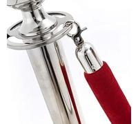 Cordes de Guidage, barrières de contrôle des foules en Velours Rouge, Crochets dorés et argentés, 2 à 12 Pieds (Rouge-Argent, 2 m / 6,6 pi / 79 po)