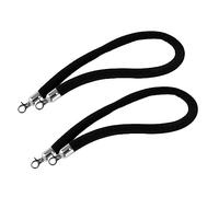 Cordes de Guidage de Foule en Velours de qualité supérieure - Lot de 2 barrières de sécurité Noires de 2 m avec Crochets argentés pour Usage Commercial, théâtres, banques, événements et Plus