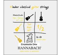 Cordes de guitare classique Hannabach Série 890 MT pour guitare d'enfant 1/2 Diapason : 53-56cm - Ré4 filé - 8904MT 1/2