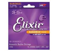 Elixir Strings Cordes pour guitare Nanoweb 11152 - 12 cordes acoustique 10-47/10-27