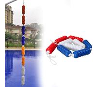 Cordes de séparation de piscine - Rouge, jaune, bleu et blanc, lignes flottantes de sécurité pour voie de natation, 9,1 m avec flotteurs de 20,3 cm et câble métallique en acier inoxydable durable