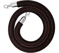 Cordes de velours, Corde de poteau en velours, barrière corde avec crochets plaqués argent, épais for événements sur tapis(Brown,3m/10ft)
