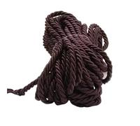 Cordes en Nylon 3mm 5-20M, 3 actions, cordon tricoté en Polyester pour vêtements, corde de décoration, ruban en dentelle, rideau d'oreiller, bricolage(Dark Coffee,3mm-8Meters)