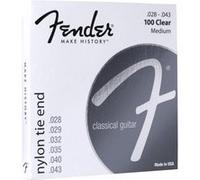 Fender Cordes guitare classique 100 – Nylon médium 28-43 – Extrémité nouée – Clair/Argenté – Jeu 6