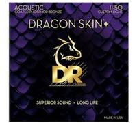 DR DAP-11 - Cordes de guitare acoustique en bronze phosphoreux avec revêtement DRAGON SKIN+™, son supérieur avec sensation confortable et longue durée de vie, poids léger personnalisé 11-50