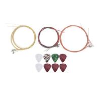 Cordes Guitare Acoustique 3 Sets en Acier, 18 Cords avec Médiators Celluloïd 8 Pièces - Remplacement Durable, Ton Clair et Chaleureux, Accessoires Pour Musiciens