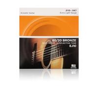 Cordes Guitare Acoustique - Folk - EJ10 - Cordes en Bronze pour Guitare Acoustique - Bronze Phosphoreux 80/20 - Très Léger 10-47
