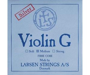 Cordes Larsen Violon Synthetic/Fiber Core Sol Synthétique/Argent filé; Medium
