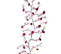 Cordes lumineuses avec décorations de roses, cordes lumineuses avec fleurs de roses - Lucines sûres | Décorations de roses à lueur constante, design romantique pour San, mariages, fêtes dans le jardin