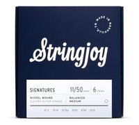 Cordes pour guitare électrique par Stringjoy - Filetage Nickel Cordes pour guitare électrique - fabriqué à la main en Nashville, TN, USA - Lot de jauge de lumière, Medium, Heavy et bien plus encore Balanced Medium (11-50) 1-Pack